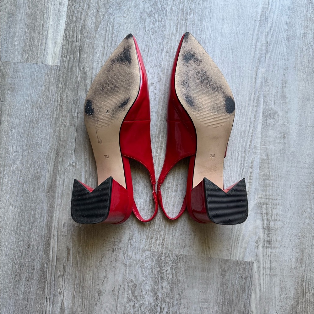 GUESS Women's Red Slingback Heels - Picture 4 of 4